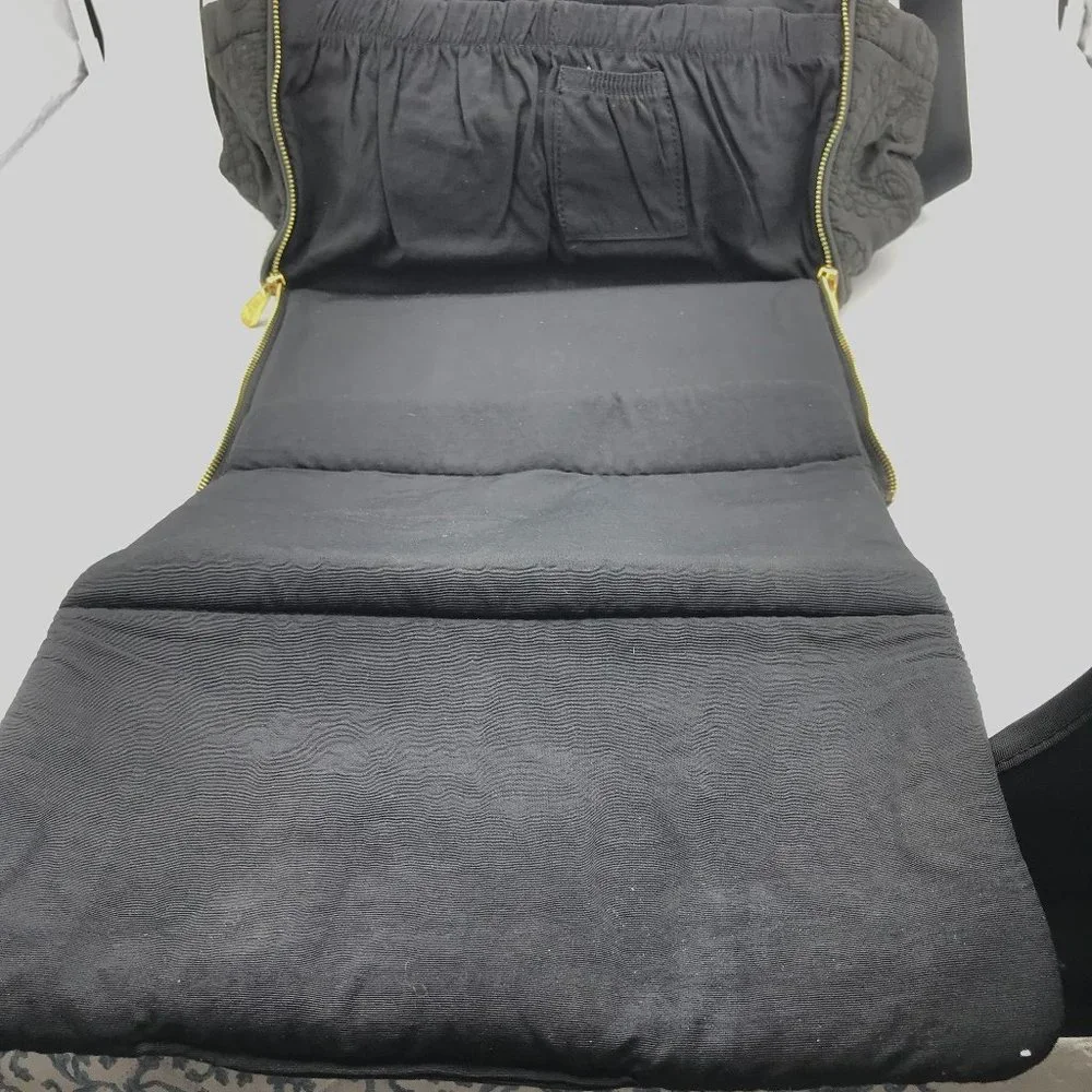 Petunia Pickle Bottom Black Quilted Floral-Embossed Diaper Bag